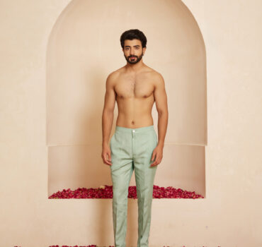 Cyan Straight Narrow Fit Pant