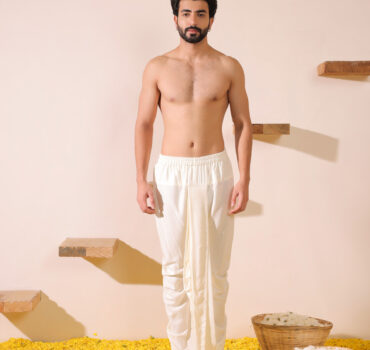 Milky White Pleated Dhoti Pant