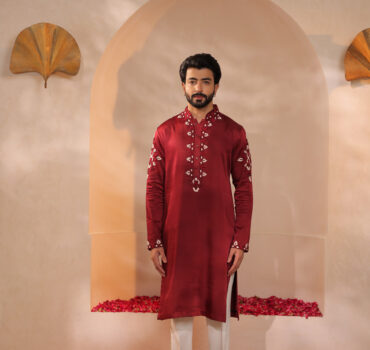 Abyuday Maroon Kurta Set